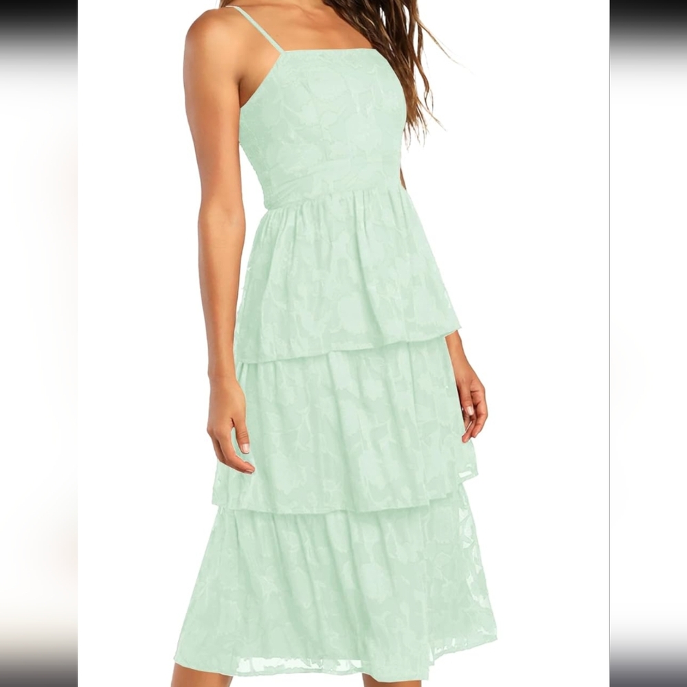 Chic Mint Green Tiered Maxi Dress